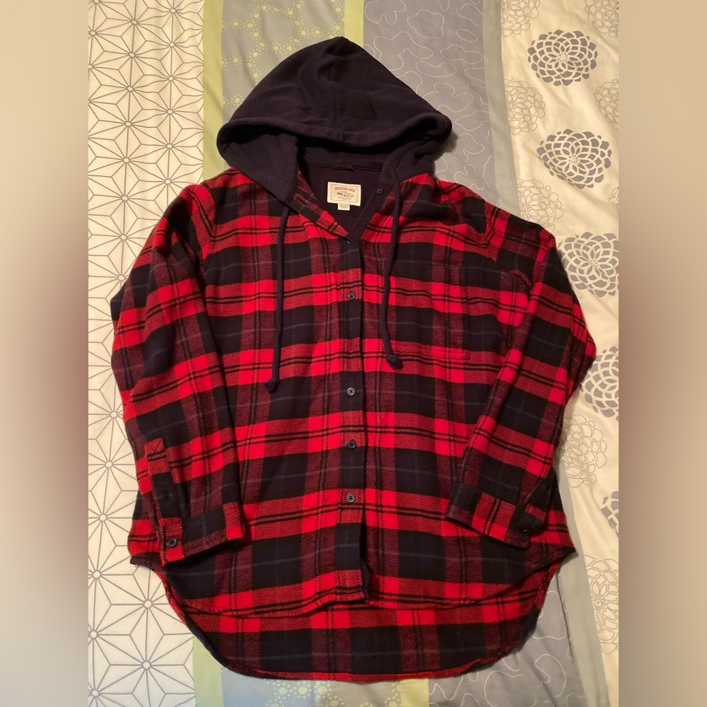American Eagle Hooded Flannel